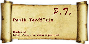 Papik Terézia névjegykártya