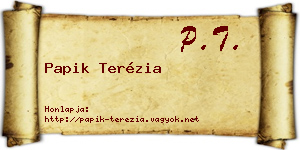 Papik Terézia névjegykártya